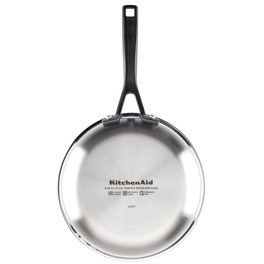 2026 NewKitchenAid 5-Ply Clad 10 Pcs Stainless Steel Cookware Induction Pots and Pans Set, Dishwasher Safe, Metal Utensil, Broiler and Oven Safe to 500" F, Polished Stainless Steel