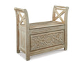 2026 NewSignature Design by Ashley Casual Fossil Ridge Accent Bench Whitewash