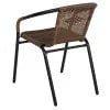 2026 NewEmma + Oliver Indoor/Outdoor Stacking Rattan Restaurant Patio Chairs, Set of 2, Gray