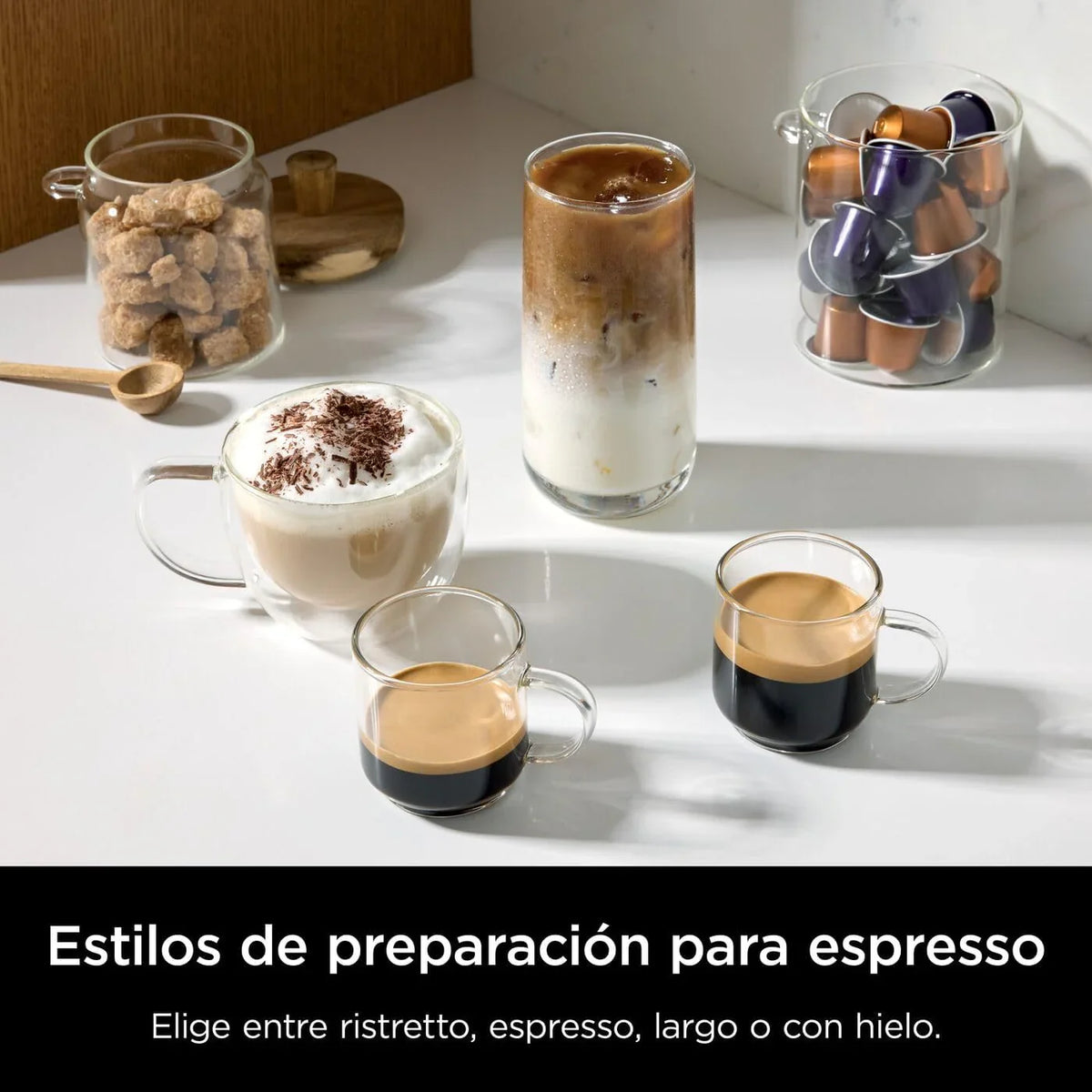 2026 Cafetera Ninja Prestige CFN802EU 2 en 1 de filtro y cápsulas con espumador incorporado, prepara lattes, café helado y flat whites, color negro.