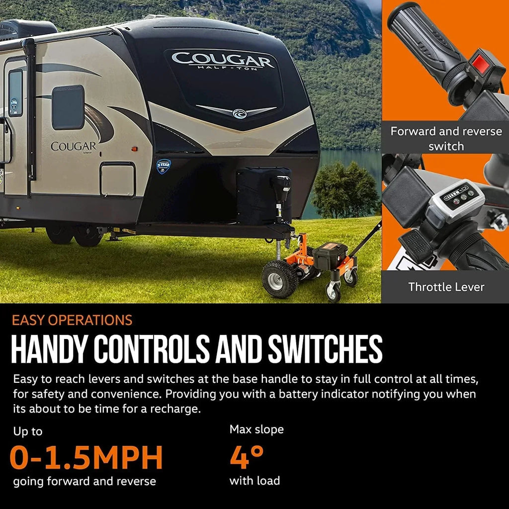 2026 NewSuperHandy Motorized Trailer Dolly with Tow Tires - 24V, 3600 lbs Towing Capacity, 600 lbs Tongue Weight