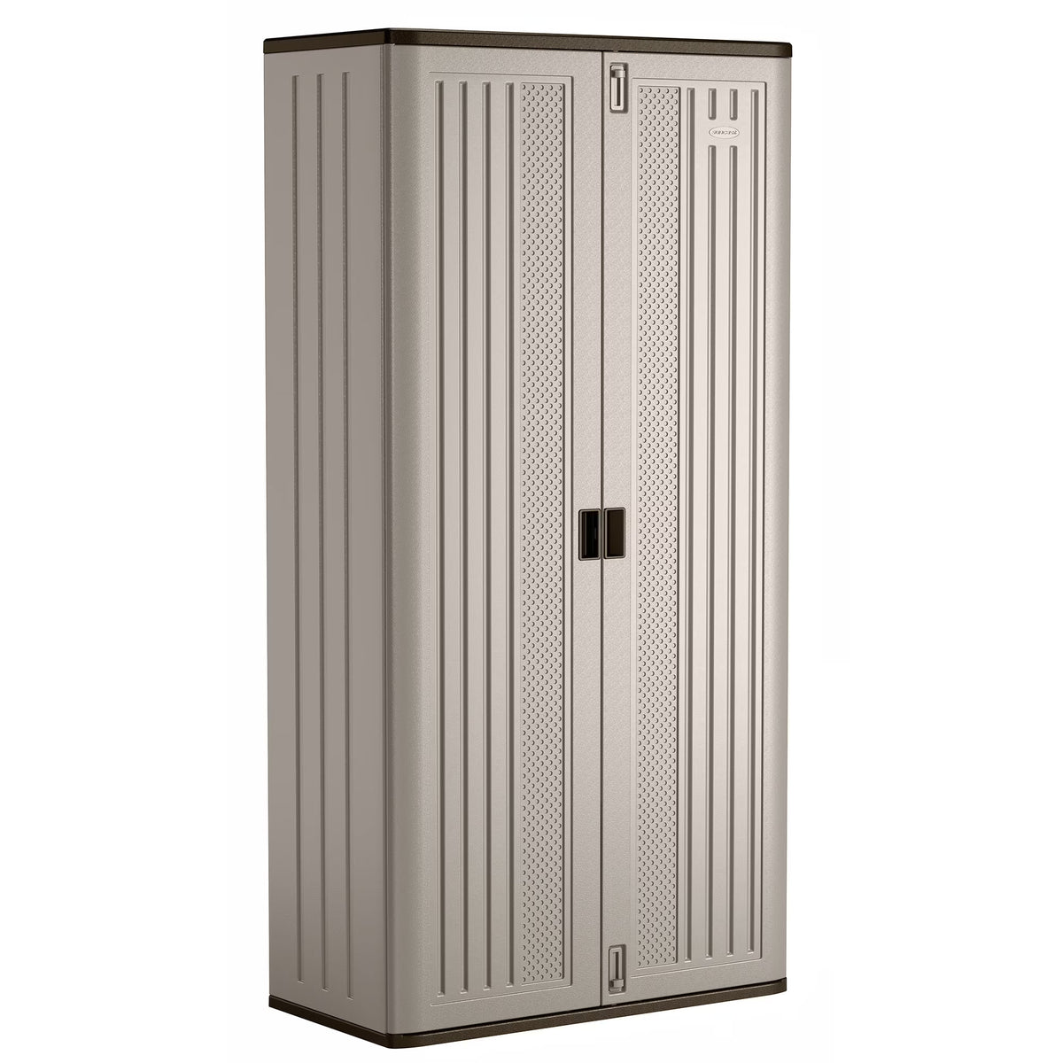 2026 NewSuncast Mega Tall Resin Outdoor Storage Cabinet with 3 Shelves, Platinum Metallic