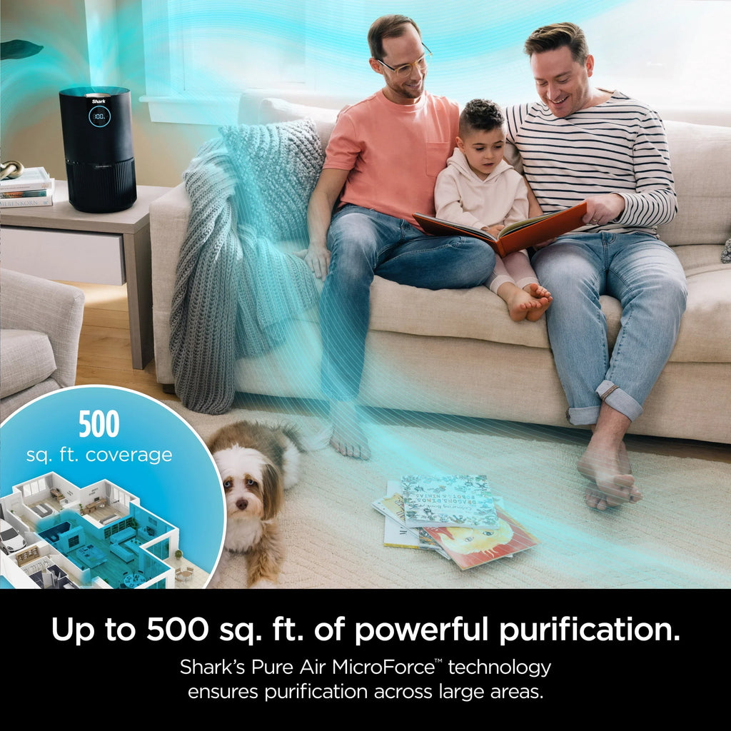 2026 NewShark Air Purifier with Nanoseal HEPA, Cleansense IQ, Odor Lock, Cleans up to 500 Sq. ft, Charcoal Grey, HP100