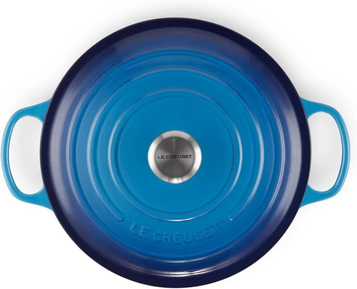 2026 NewLe Creuset Signature Enamelled Cast Iron 28cm Round Casserole Dish With Lid, Blue