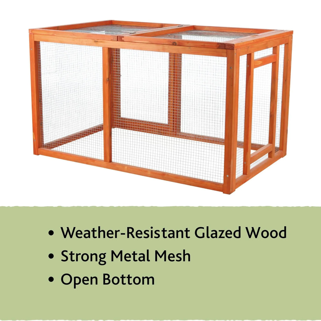 2026 NewTRIXIE Weatherproof Outdoor Wooden Chicken Coop with 2 Nesting Boxes & Run, Brown