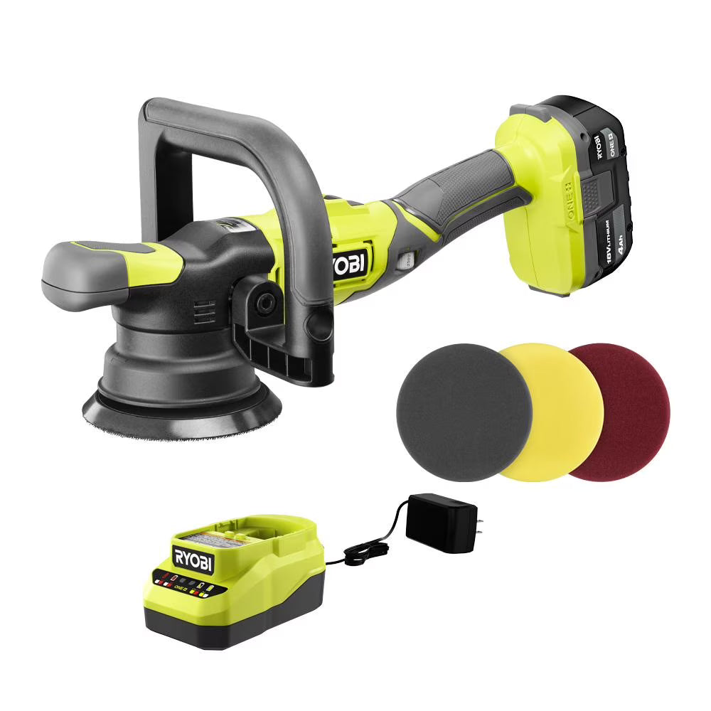 2026 NewRYOBI 18V ONE+ 5" Variable Speed Dual Action Polisher Kit - PBF100K