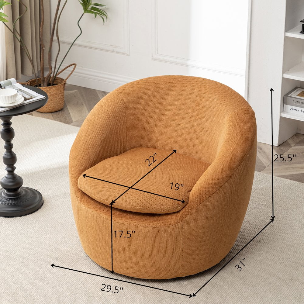 2026 NewRoundhill Furniture Winnie Modern Barrel Chair, 360" Swivel