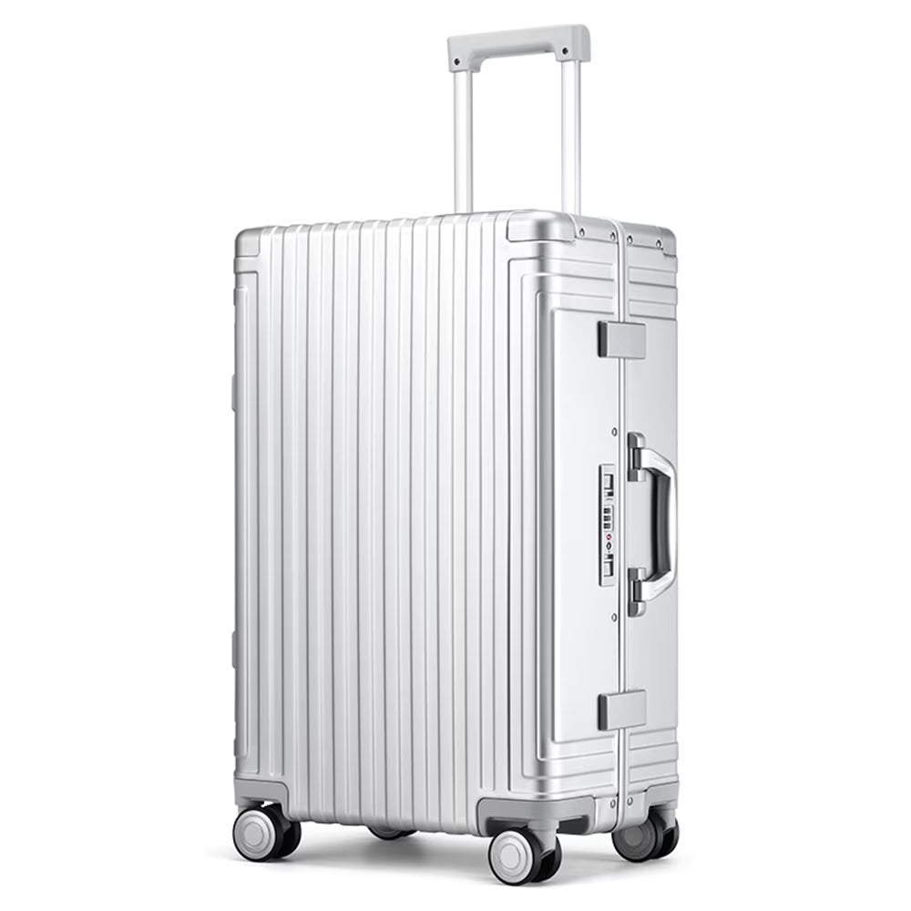2026 NewAll Aluminum Hardshell Luggage, Airline Approved Zipperless Hardside Carry on Suitcase with Spinner Wheels, Checked Aluminium Luggage Metal Rolling Luggage Case for Travel, Business