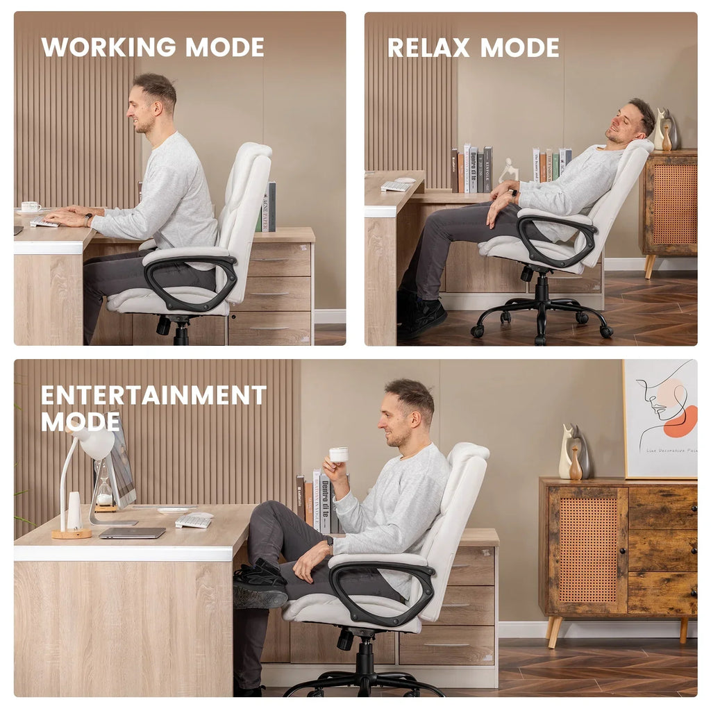 2026 NewMainstays Executive Ergonomic High Back Leather Home Office Desk Chair, Black