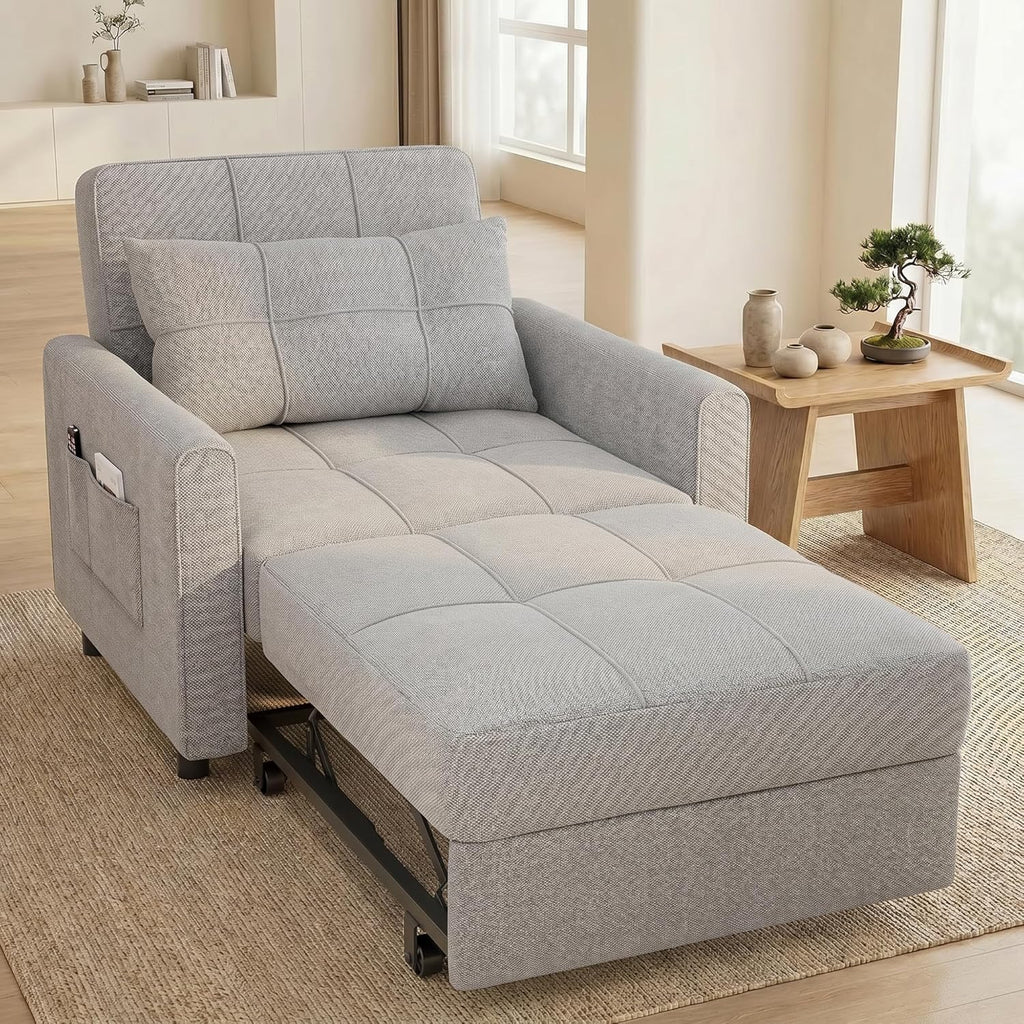 2026 Gizoon Sofá cama 3 en 1 convertible, silla cama individual extraíble con respaldo ajustable, espaciosos sofás multifuncionales para sala de estar, dormitorio, apartamento