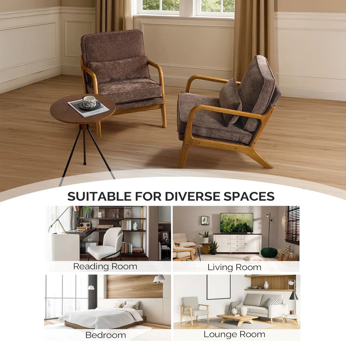2026 NewKtaxon Accent Chair Corduroy Upholstered Armchair, Reading Club Chair with Pillow and Solid Wood Frame for Living Room Bedroom Furniture Off White