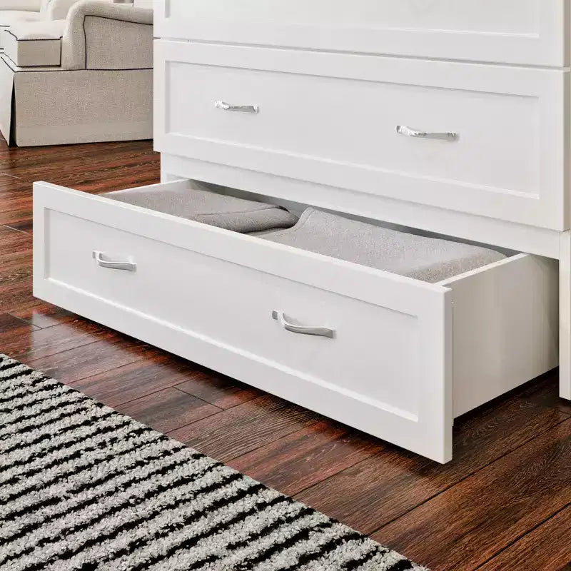 2026 Cama abatible tipo arcón con colchón Twin XL, azul/blanco, 1 plaza