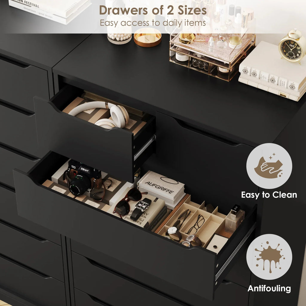 2026 NewHomfa 7 Drawer White Dresser, 51.3"H Wood Storage Cabinet with Upgraded Stable Base, Vertical Chest for Bedroom Living Room