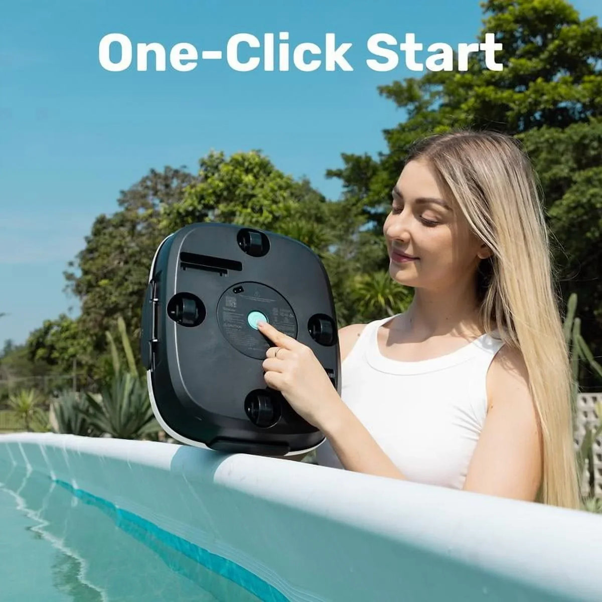 2026 NewCordless Robotic Pool Cleaner for Flat Bottom Above-Ground Pools, 90 Min Runtime, Automatic Vacuum, Portable, Self-Parking, up to 860 Sq.ft