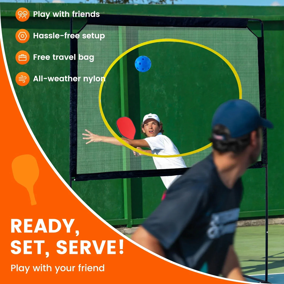 2026 NewSlsy Portable Pickleball with Net, A Racket Game That Combines Pickleball, Badminton, Jianzi, and Tennis, Backyard Games Sport Outdoor Indoor, Fun Games for Kids & Adults