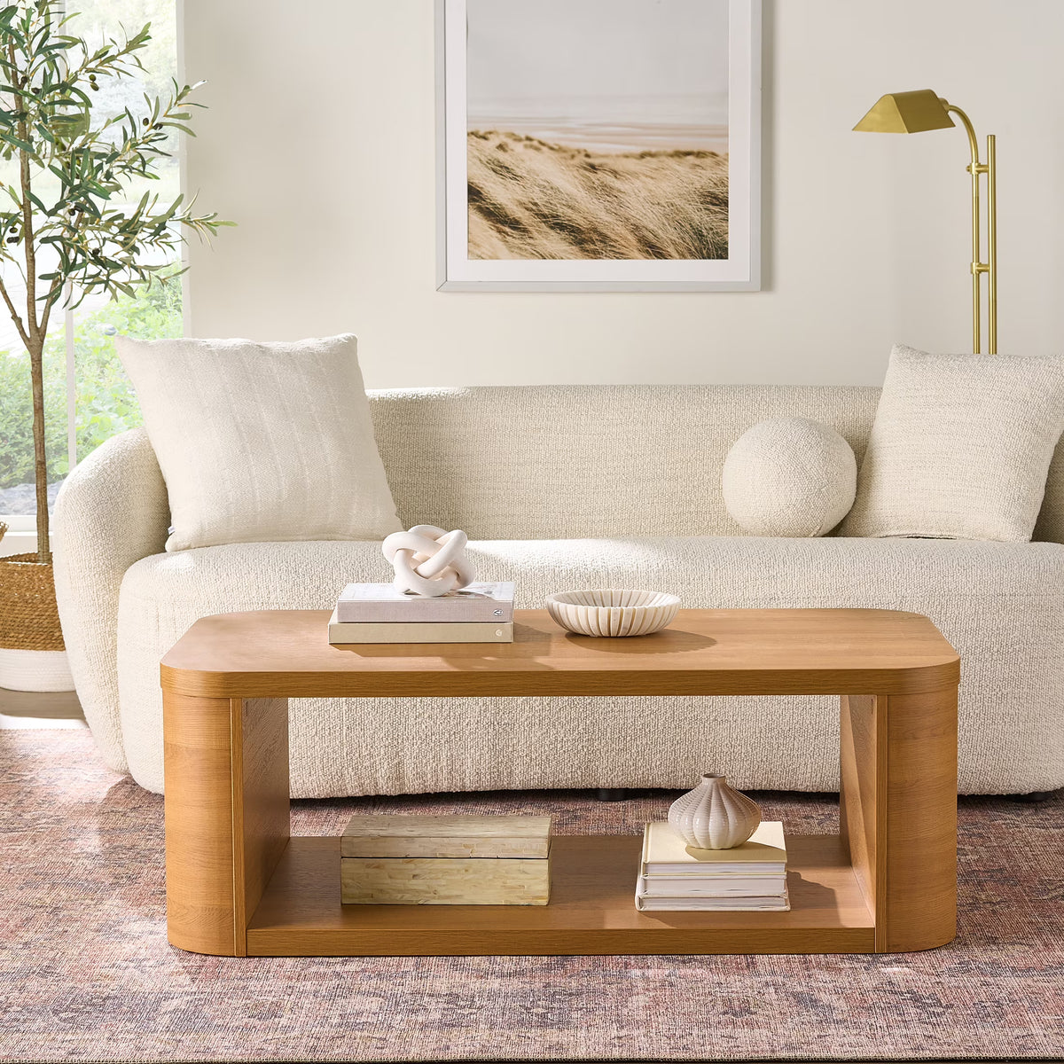 2026 NewBetter Homes & Gardens Juliet Coffee Table, Light Honey Finish