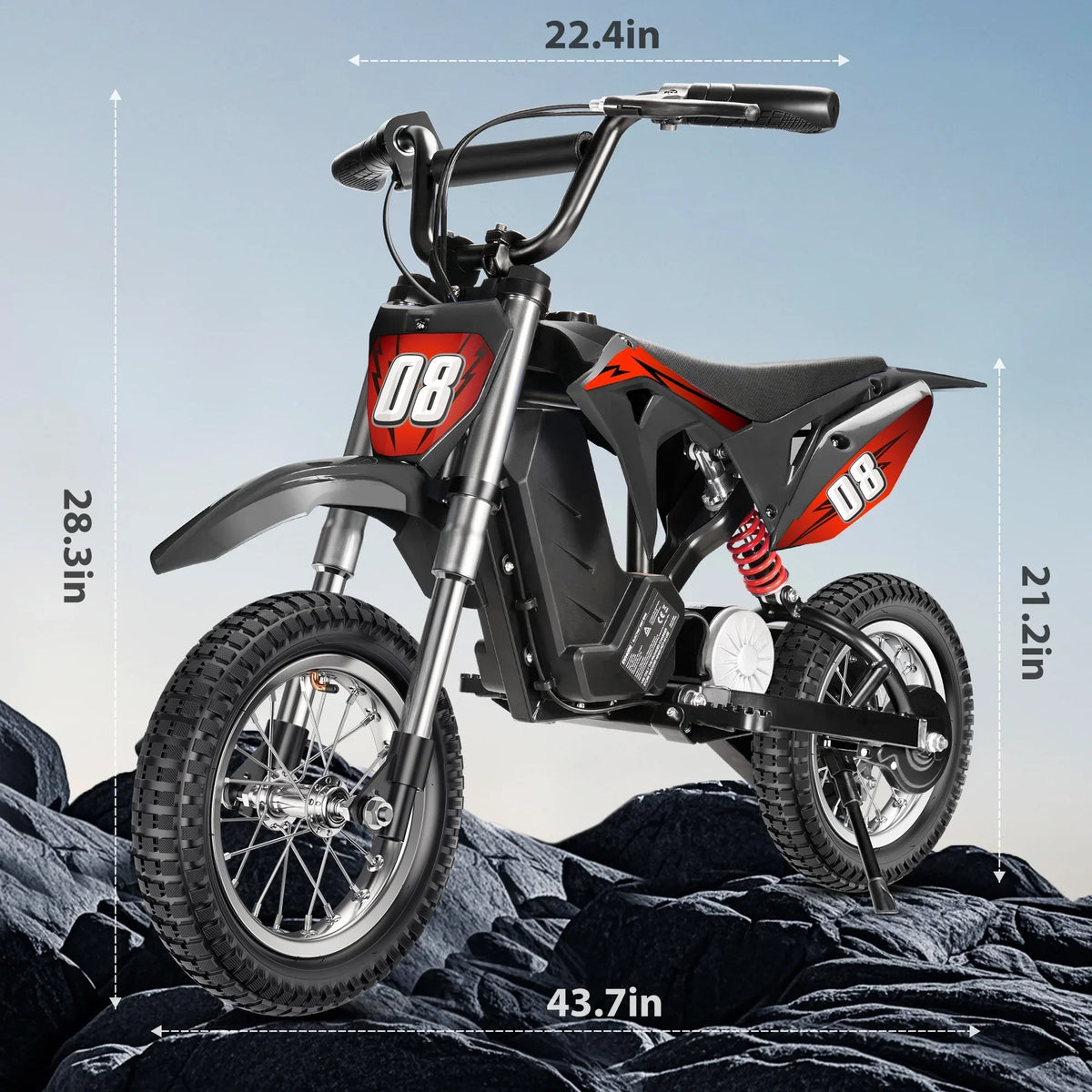 2026 New36V Kids Electric Dirt Bike,Fast Speed Electric Motorcycle Up to 16 MPH & 10 Miles Long-Range, 3-Speed Modes, Twist Grip Throttle, Dual Suspension & Brakes for Kids Ages 5-10 Ride on Toys