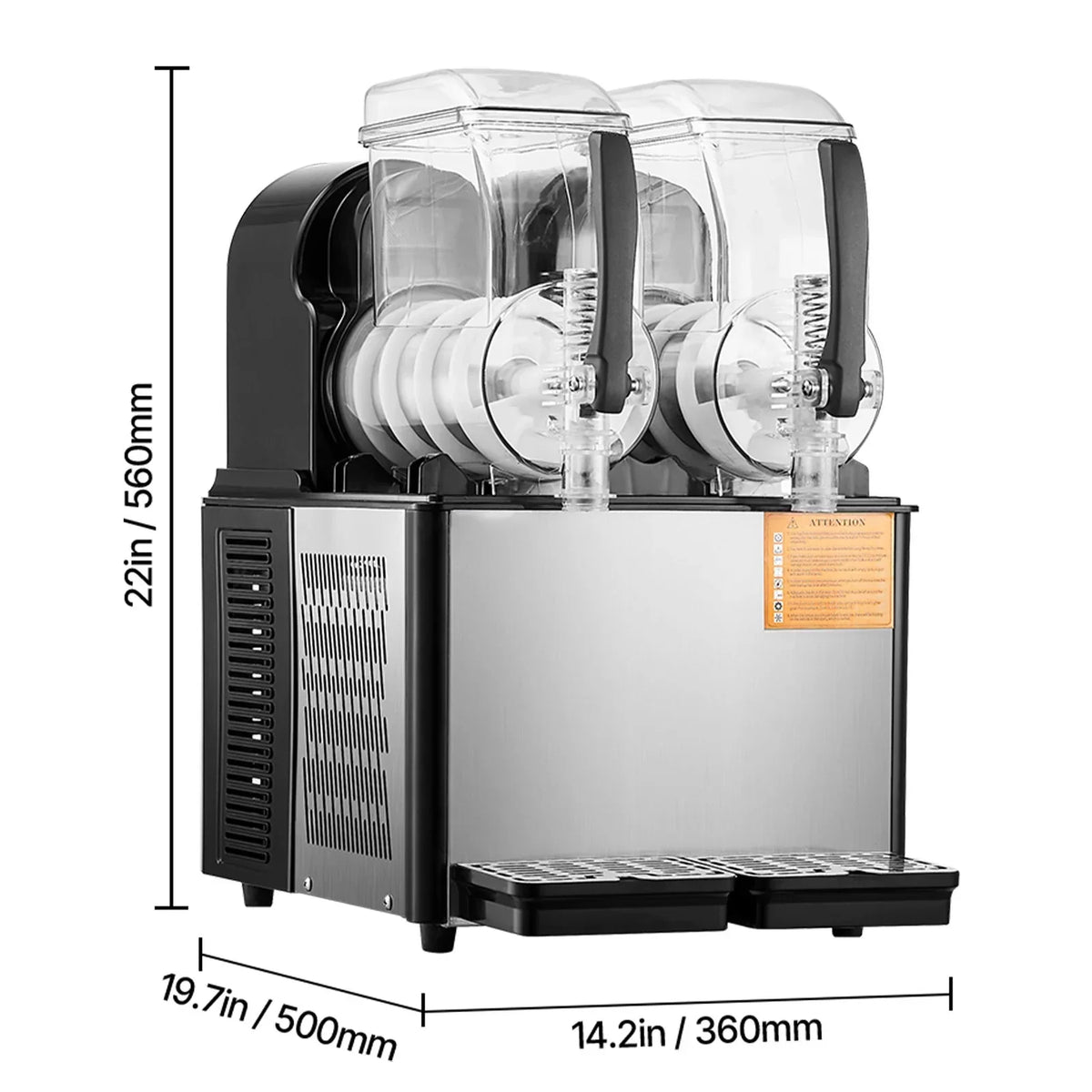 2026 NewKFFKFF Commercial Slushy Machine, 4L*2 Tank Slushie Machine, Frozen Drink Machine with Temperature Preservation, Slushy Maker Machine