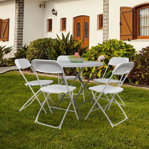 2026 NewKtaxon 10 Pack Commercial Plastic Folding Chairs Stackable Wedding Party Chairs for Adults, White
