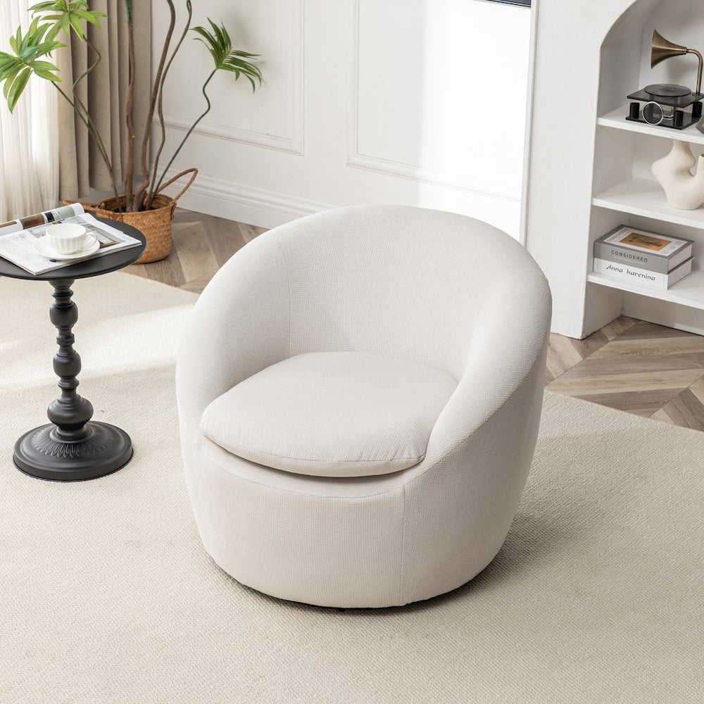 2026 NewRoundhill Furniture Winnie Modern Barrel Chair, 360" Swivel
