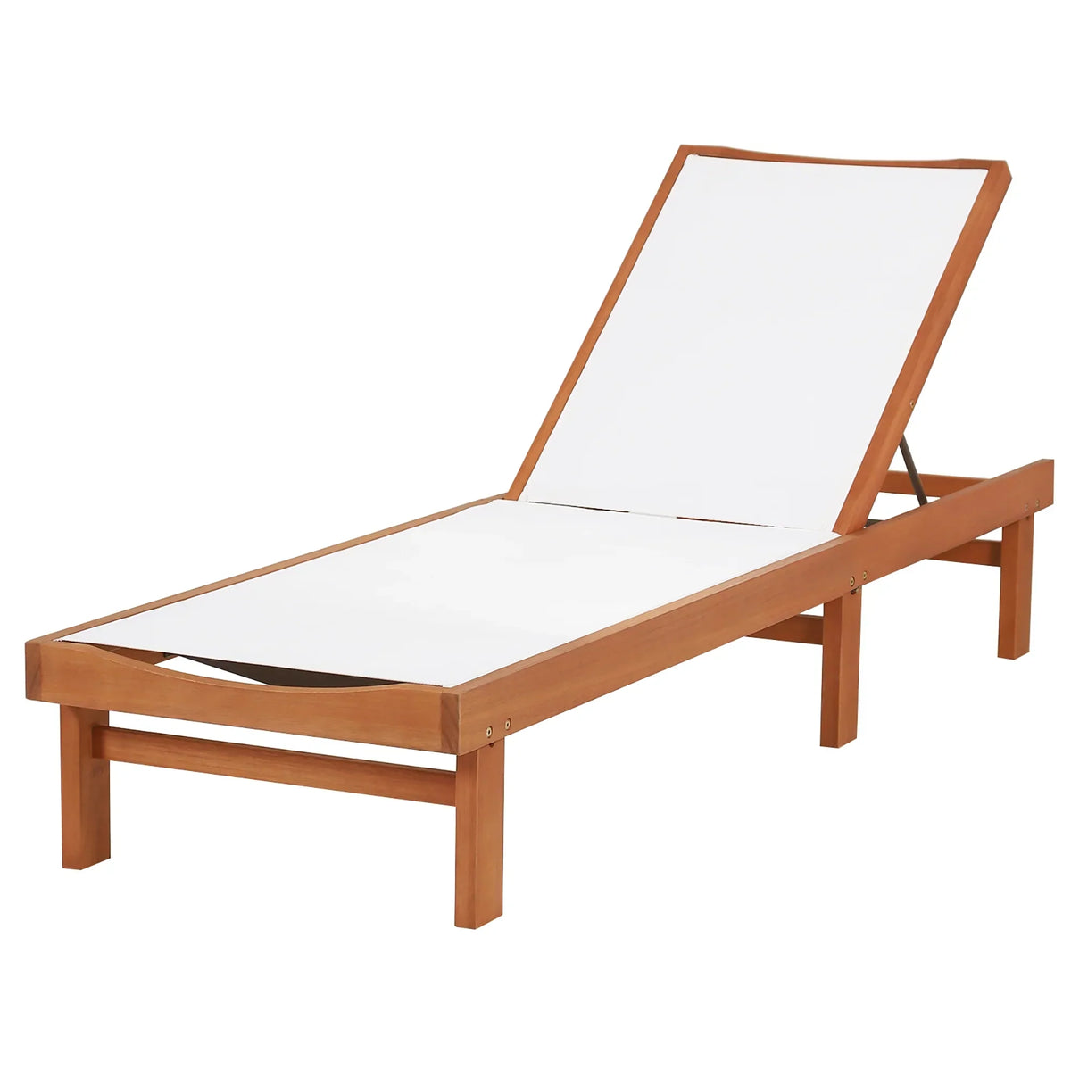 2026 NewGymax 2PCS Patio Wooden Chaise Lounge Chair Recliner w/ Adjustable Backrest