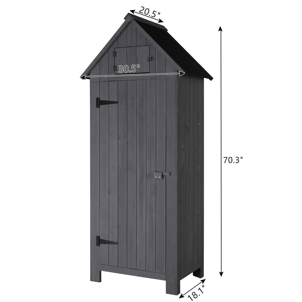 2026 NewiTopRoad 70in Outdoor Storage Shed for Garden Tools, Wooden Patio Shed Lockers