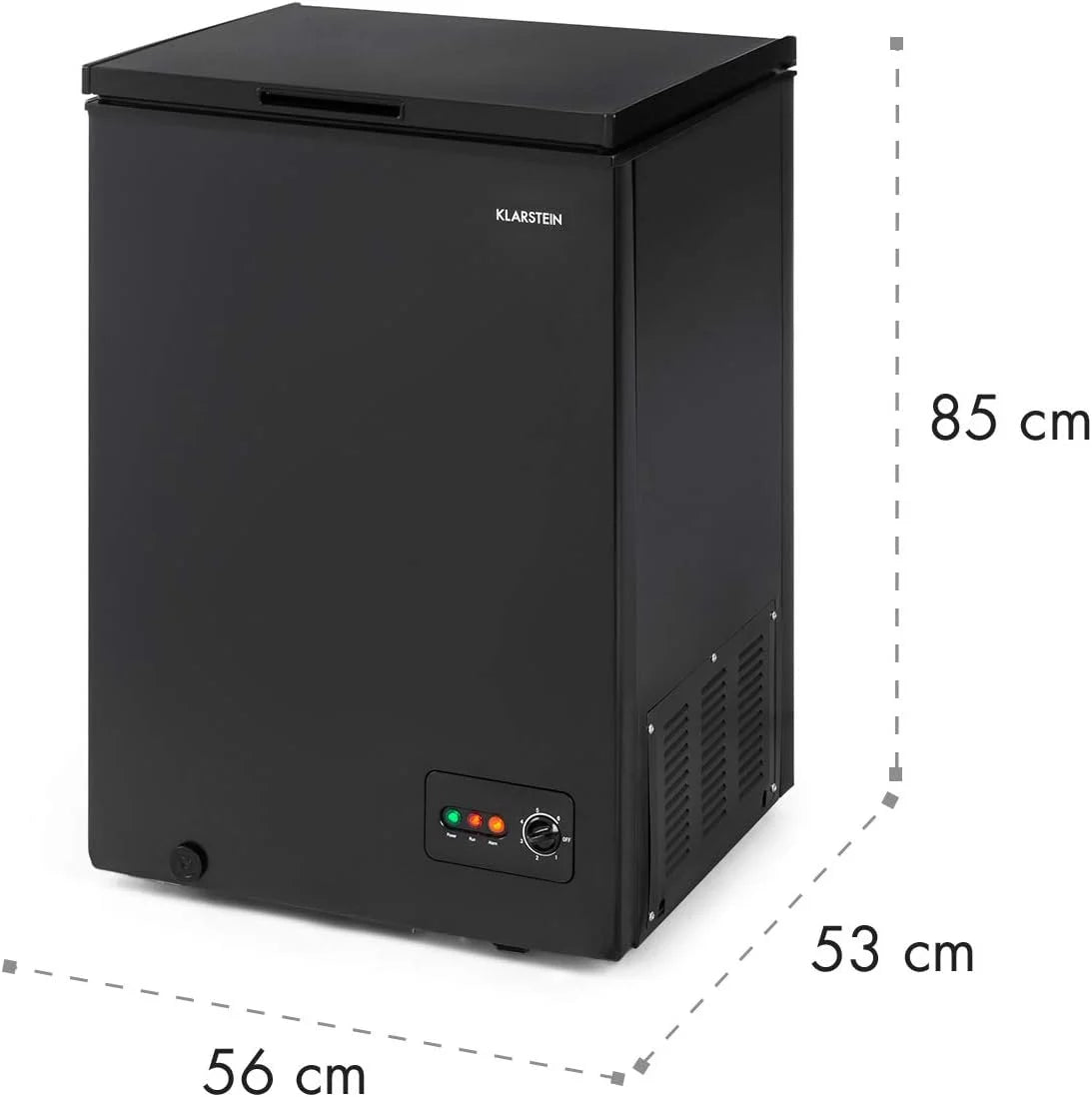 2026 Klarstein Arcón congelador vertical portátil de 99 L con cesta y ruedas, silencioso y de bajo consumo, para casa y oficina
