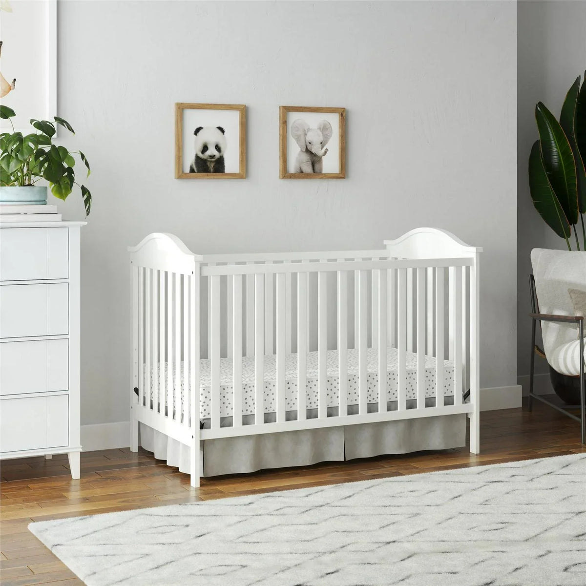 2026 NewBaby Relax Adele 3-in-1 Convertible Crib. White
