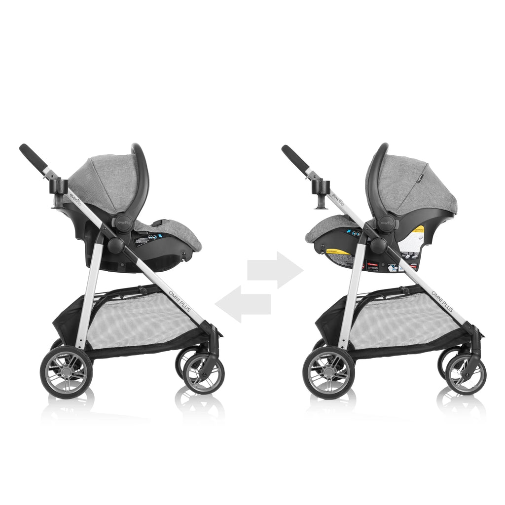 2026 NewEvenflo Omni Plus Modular Travel System with LiteMax Sport Infant Car Seat, Mylar Gray, Unisex