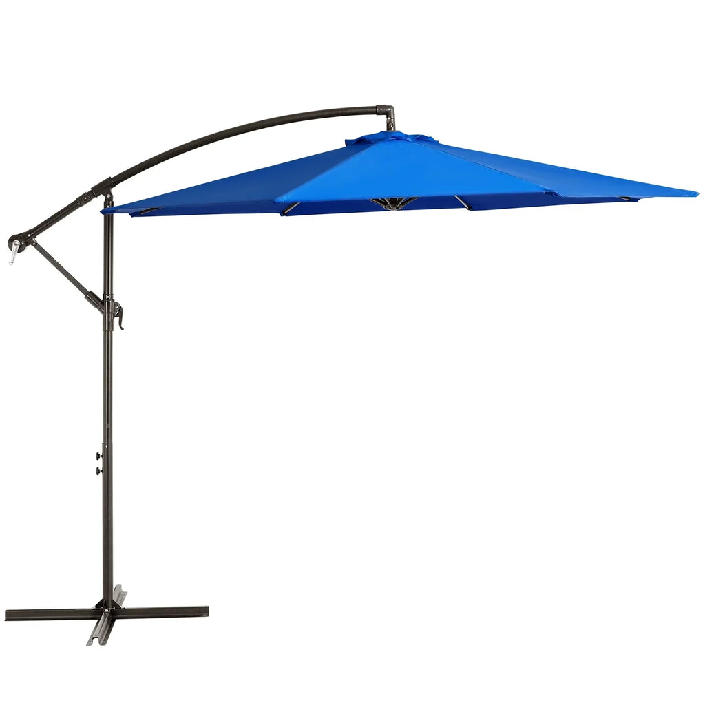 2026 NewJUSTLET 10ft Heavy Duty Patio Hanging Offset Cantilever Patio Umbrella W/ 4-Piece Base Included Included, Beige