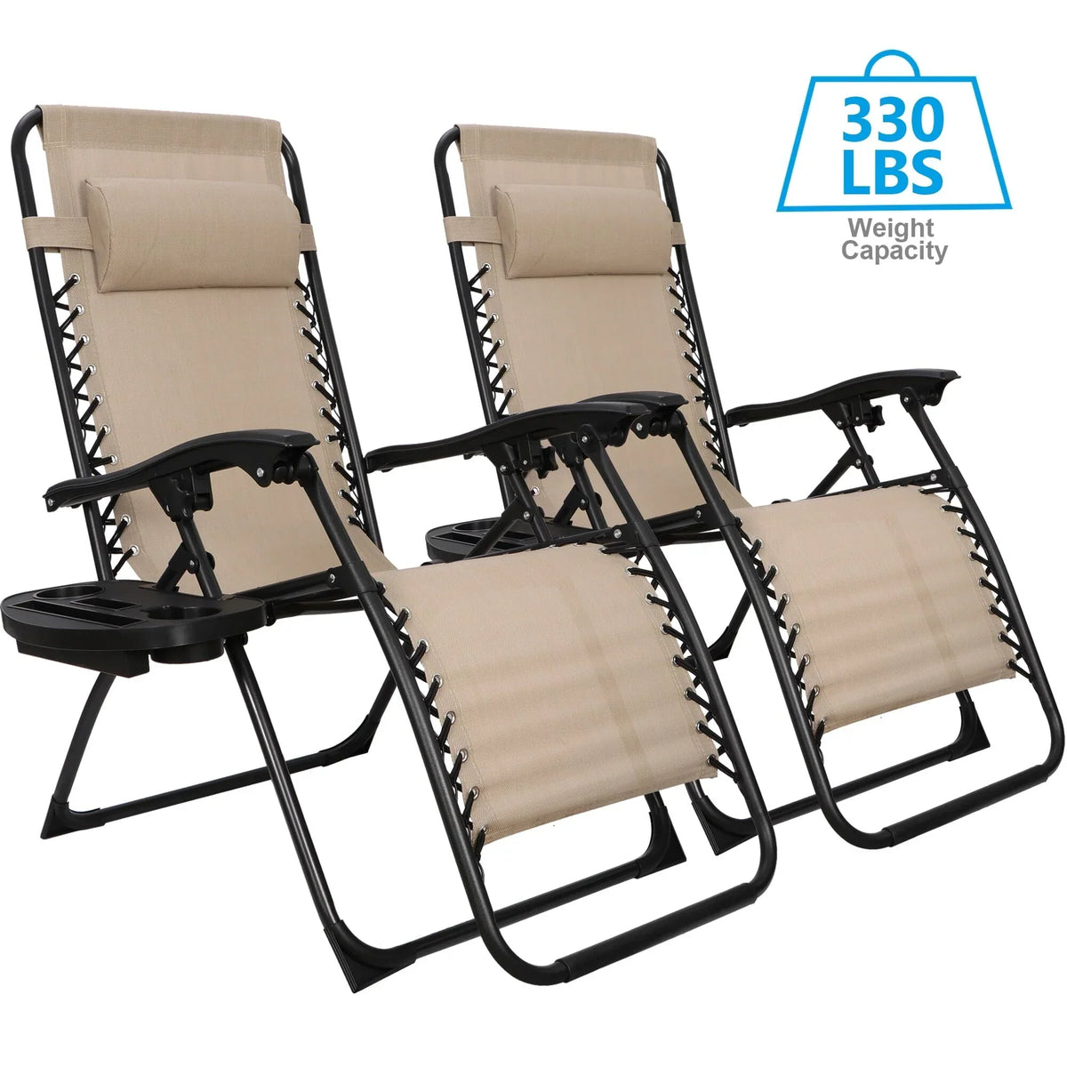 2026 NewHomGarden 2 Pack Steel Zero-Gravity Chair - Beige