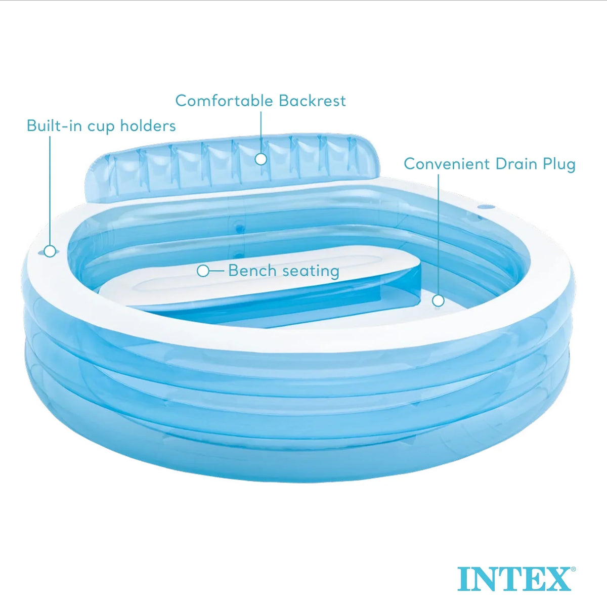 2026 NewIntex Swim Center Round Inflatable Outdoor Lounge Pool with Pool Cover