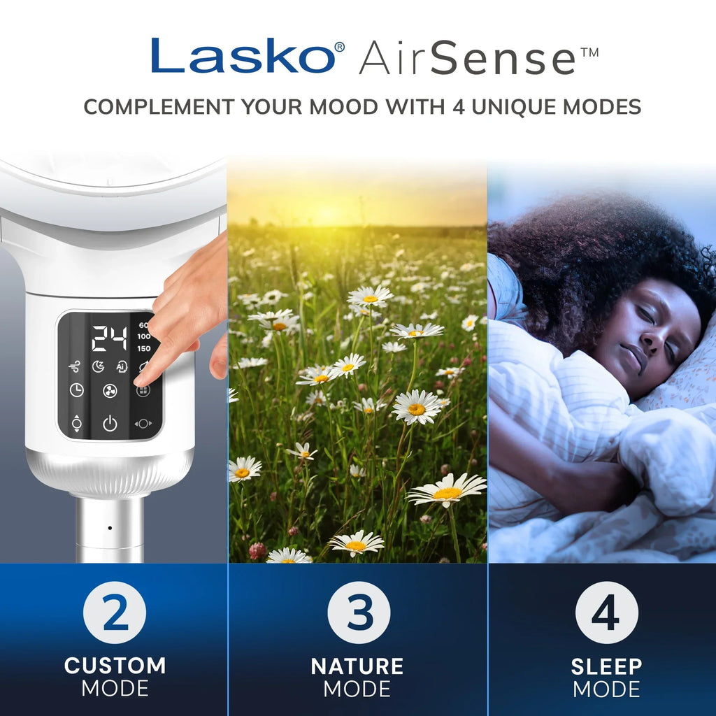 2026 NewLasko Whirlwind 7" 24-Speed Orbital Motion 25ft/s Airflow Remote Control Pedestal Fan, APDC301