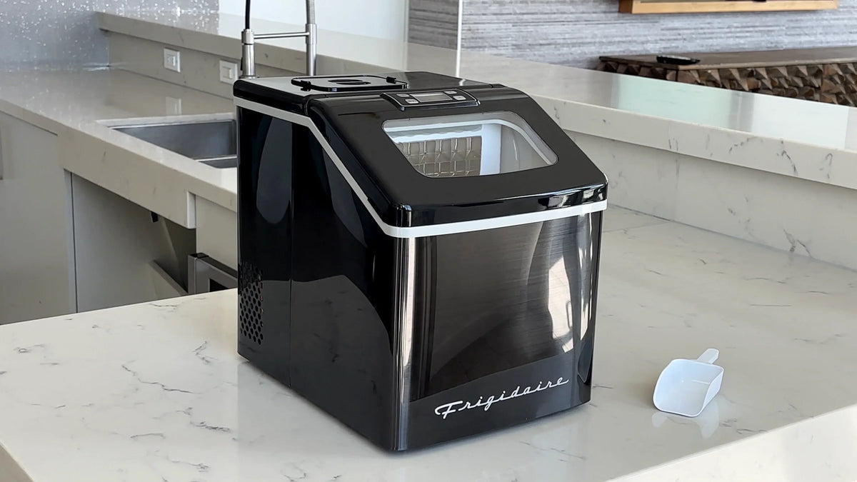 2026 NewFrigidaire 40lbs. Countertop Clear Square Ice Maker - Stainless Steel