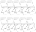 2026 NewKtaxon 10 Pack Commercial Plastic Folding Chairs Stackable Wedding Party Chairs Portable Chairs for Outdoor White