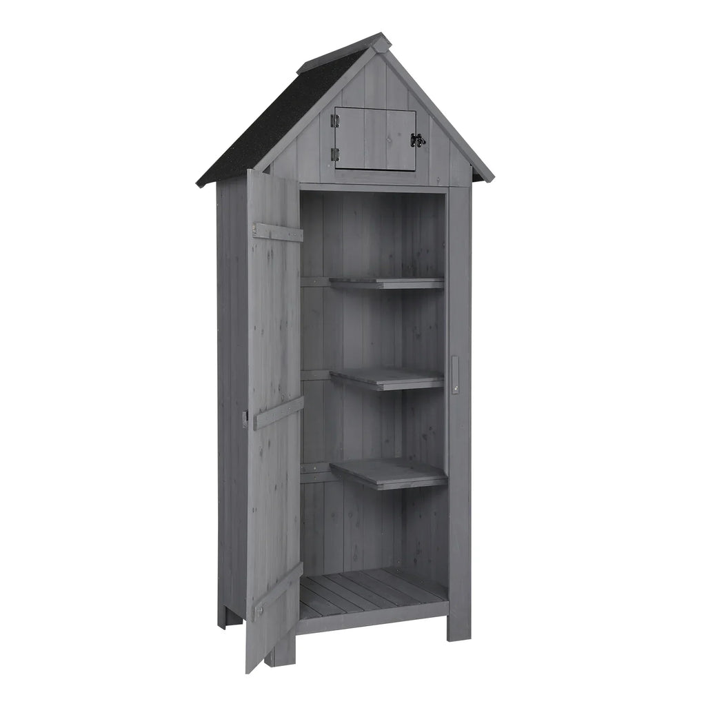 2026 NewiTopRoad 70in Outdoor Storage Shed for Garden Tools, Wooden Patio Shed Lockers