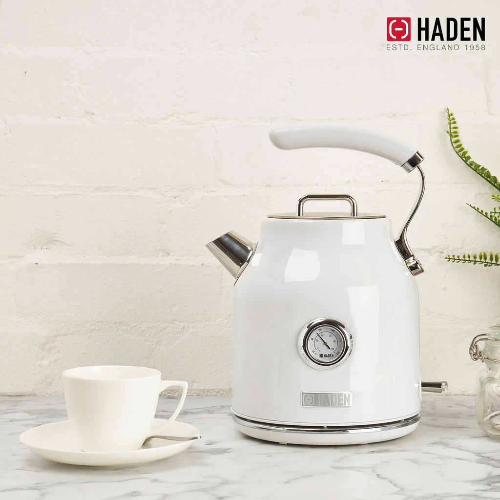 2026 NewHaden Dorset 1.7 Liter Electric Water Kettle with Base, Putty & Chrome