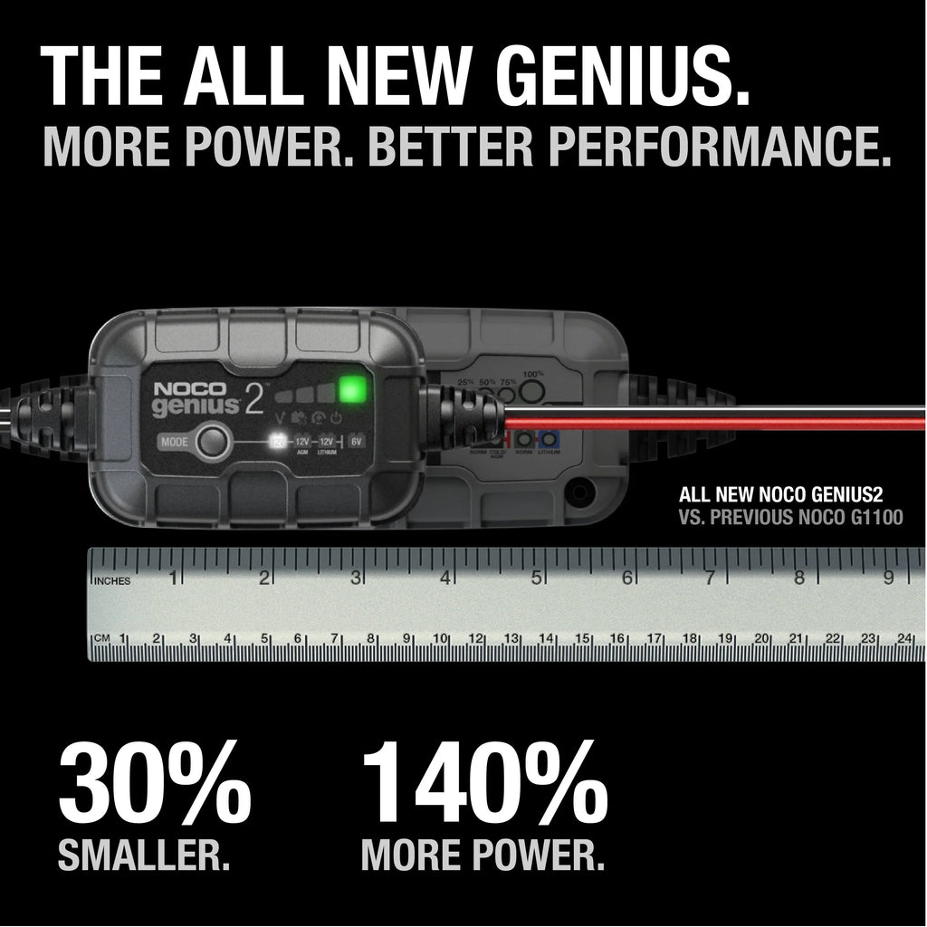 2026 NewNOCO GENIUS2 6V/12V 2A Smart Battery Charger and Maintainer