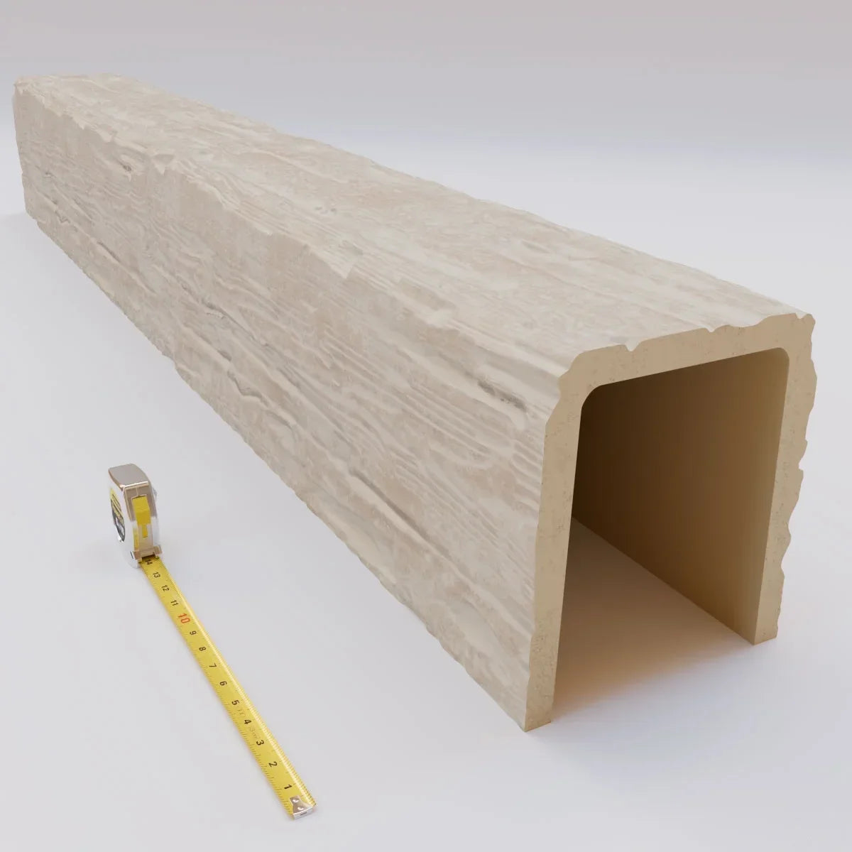 2026 NewEkena Millwork 3 1/2"W x 3 1/2"H x 120"L 3-Sided (U-Beam) Salvaged Timber HeritageTimber Faux Wood Ceiling Beam, Kona Brown