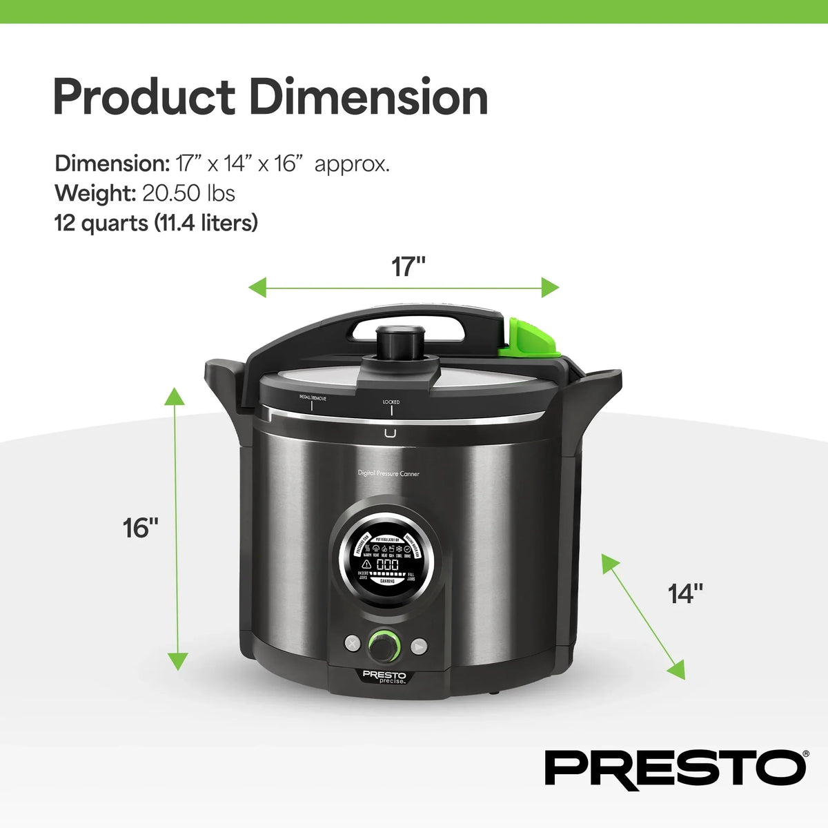 2026 NewPresto Precise 12qt Electric Pressure Canner 02144