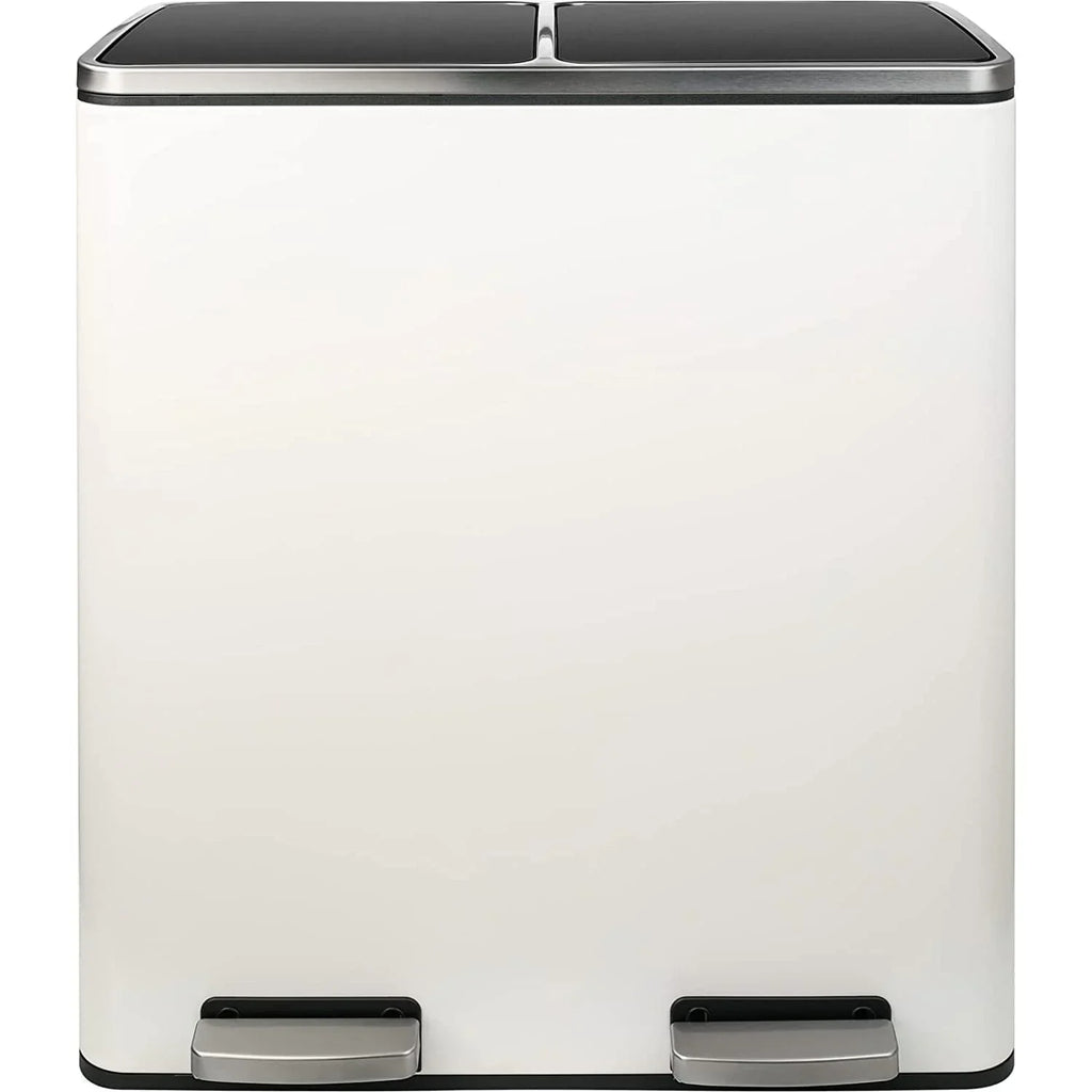 2026 NewArlopu 60 L/16 gal Dual Trash Can, Stainless Steel Garbage Can for Kitchen, Recycle Bin with Lid