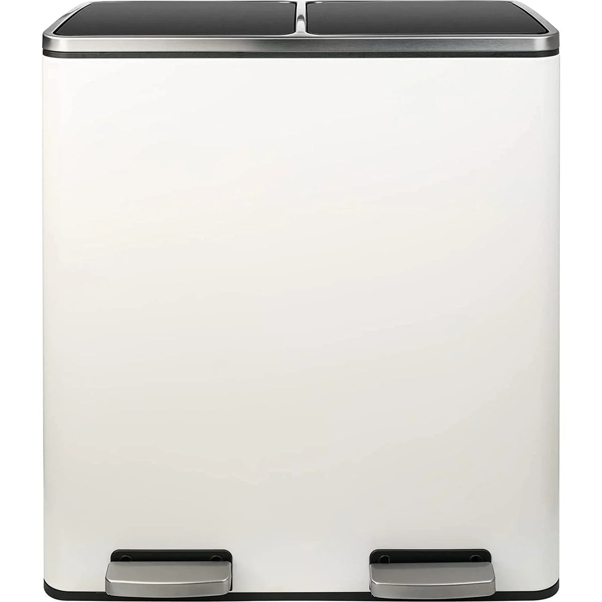 2026 NewArlopu 60 L/16 gal Dual Trash Can, Stainless Steel Garbage Can for Kitchen, Recycle Bin with Lid