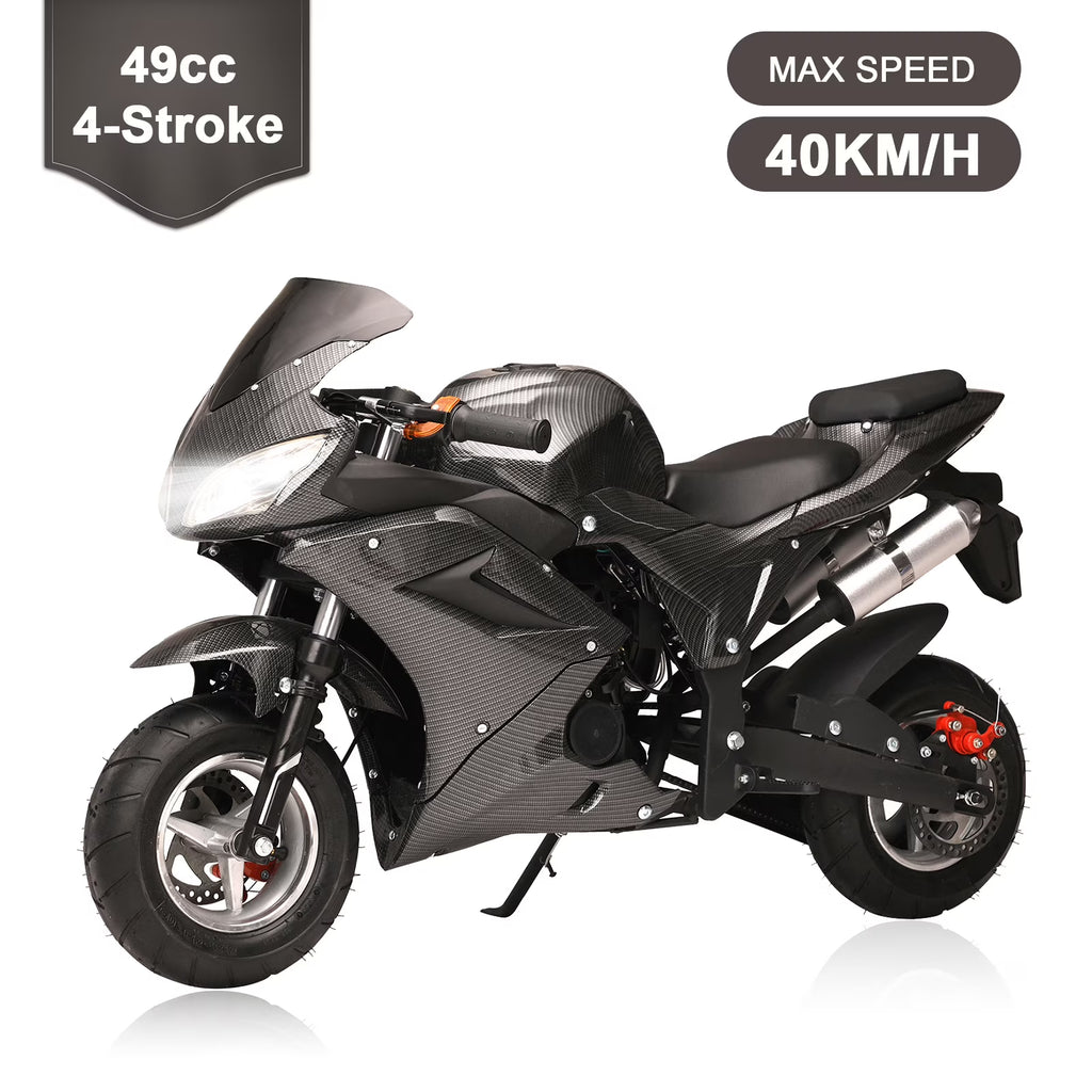 2026 NewAQQW 49cc Gas Mini Motorcycle for Adults & Kids, 4-Stroke Mini Bikes, Gas Mini Dirt Bikes Ride on Toys, Max Load 441Lbs, Best Gifts for Kids