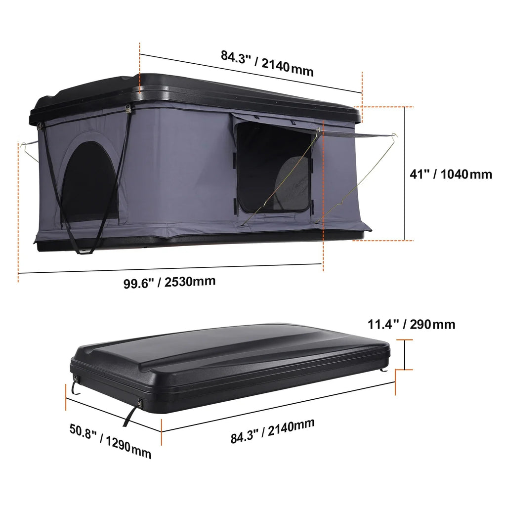 2026 NewKFFKFF Hard Shell Rooftop Tent, Naturnest Model for 2-3 People, Includes Thick Mattress and Telescopic Ladder, Waterproof and Windproof, Suitable for Jeep, SUV, Van, and Pickup Trucks