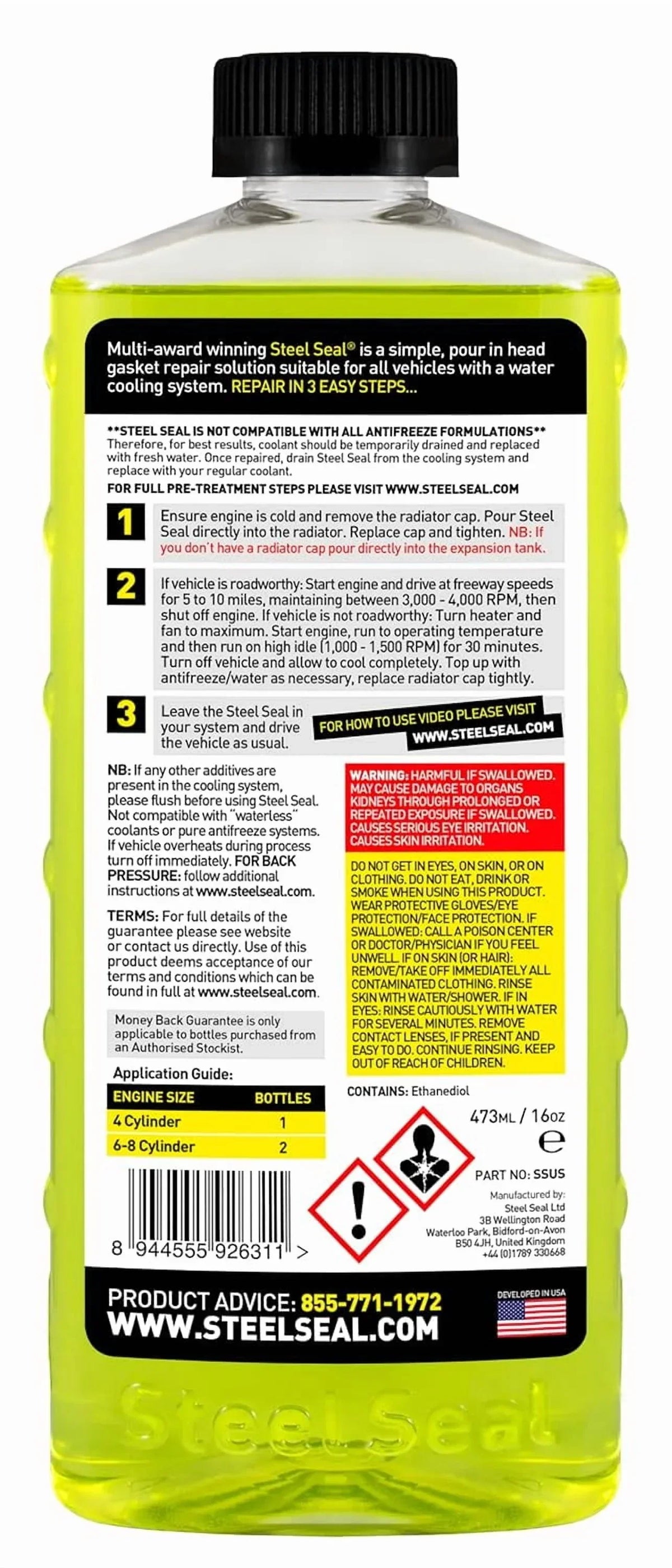 2026 NewSteel Seal Blown Head Gasket Fix Repair Sealer for 4 Cylinder Engines