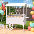 2026 NewCandy Cart with Wheels for Party，Wood Dessert Cart with Storage Cabinet