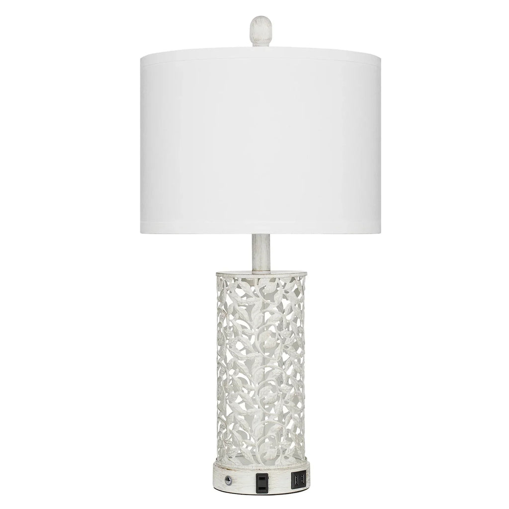 2026 NewCinkeda Table Lamp Set of 2 for Living Room Bedroom with USB Ports AC Outlet 3 Way Dimmable Touch Nightlight Farmhouse White Floral Nightstand Bedside Lamps