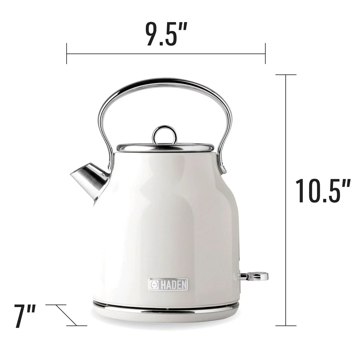 2026 NewHaden Heritage 1500 1.7 Electric Kettle, Matte Black Finish with Copper Accents