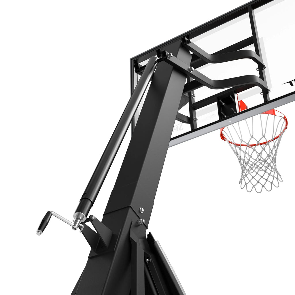 2026 NewSpalding the Beast 7.5ft - 10ft Adjustable Height 60" Glass Portable Basketball System (Adult)