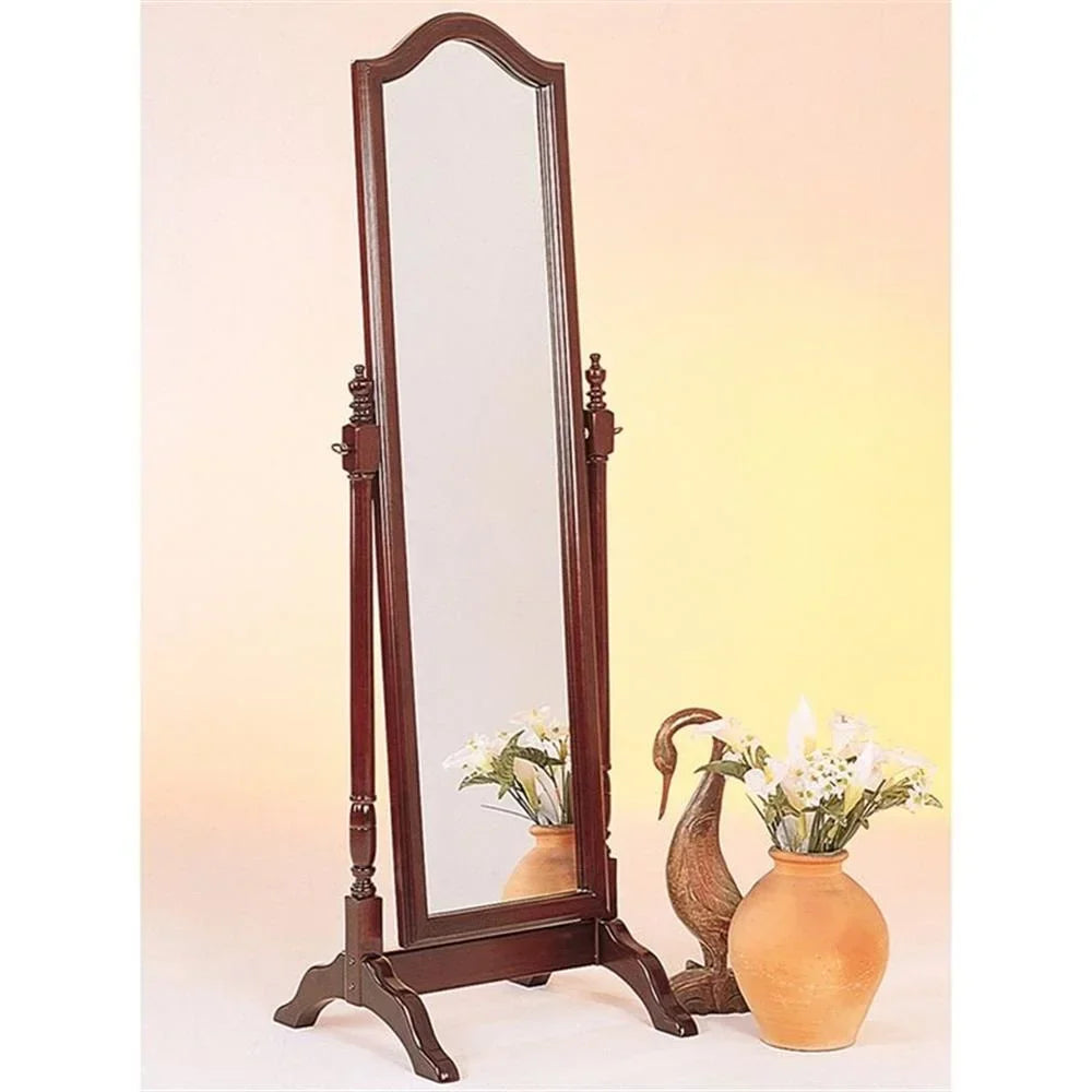 2026 NewCabot Rectangular Cheval Mirror with Arched Top Merlot